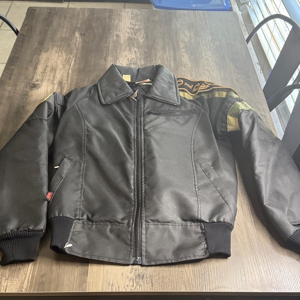 Vintage Women’s Hondaline Goldwing Black and Gold Varsity Jacket